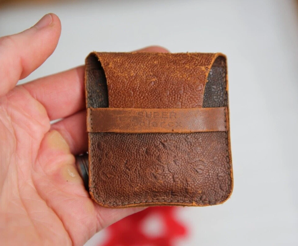 Vintage red Sunglass Lenses Salesman Sample Super Solarex Leather pouch case - Image 2 of 4