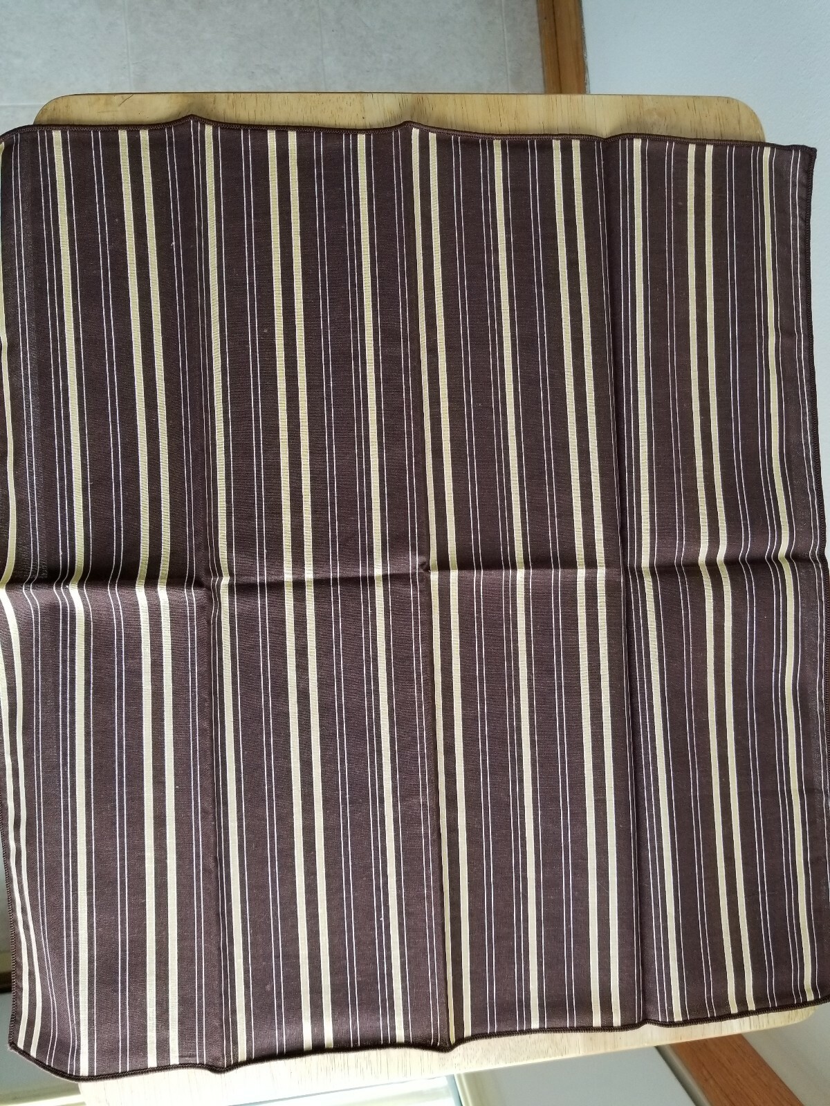 Five vintage brown and yellow striped linen napkins eBay