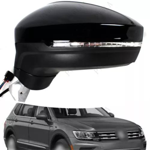 for Volkswagen Tiguan 2018-2023 Black 6-pin Mirror Assembly Left Driver Side