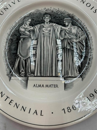 12) UNIVERSITY of ILLINOIS CENTENNIAL PLATES COPELAND SPODE ENGLAND 1867-1967 - Picture 2 of 4