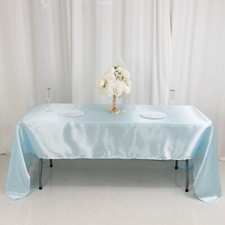 BLUE 60x126" RECTANGLE Satin TABLECLOTH Wedding Banquet Ceremony Linens Home