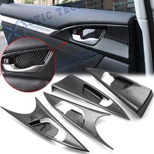 Carbon Fiber Style Inner Door Handle Bowl Panel Cover Trim For Civic 10th Gen Carbon Fiber Style Inner Door Handle Bowl Panel Cover Trim For Civic 10th Gen