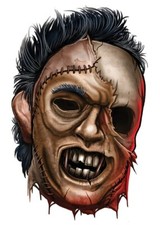 "Horror" Temporary Tattoo, Scary Skull in Leather Mask, Halloween