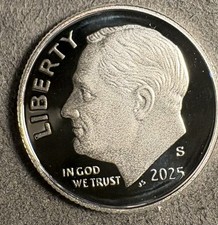 2025 S Silver PROOF Roosevelt Dime 99.9% Silver 999 Fine 10c
