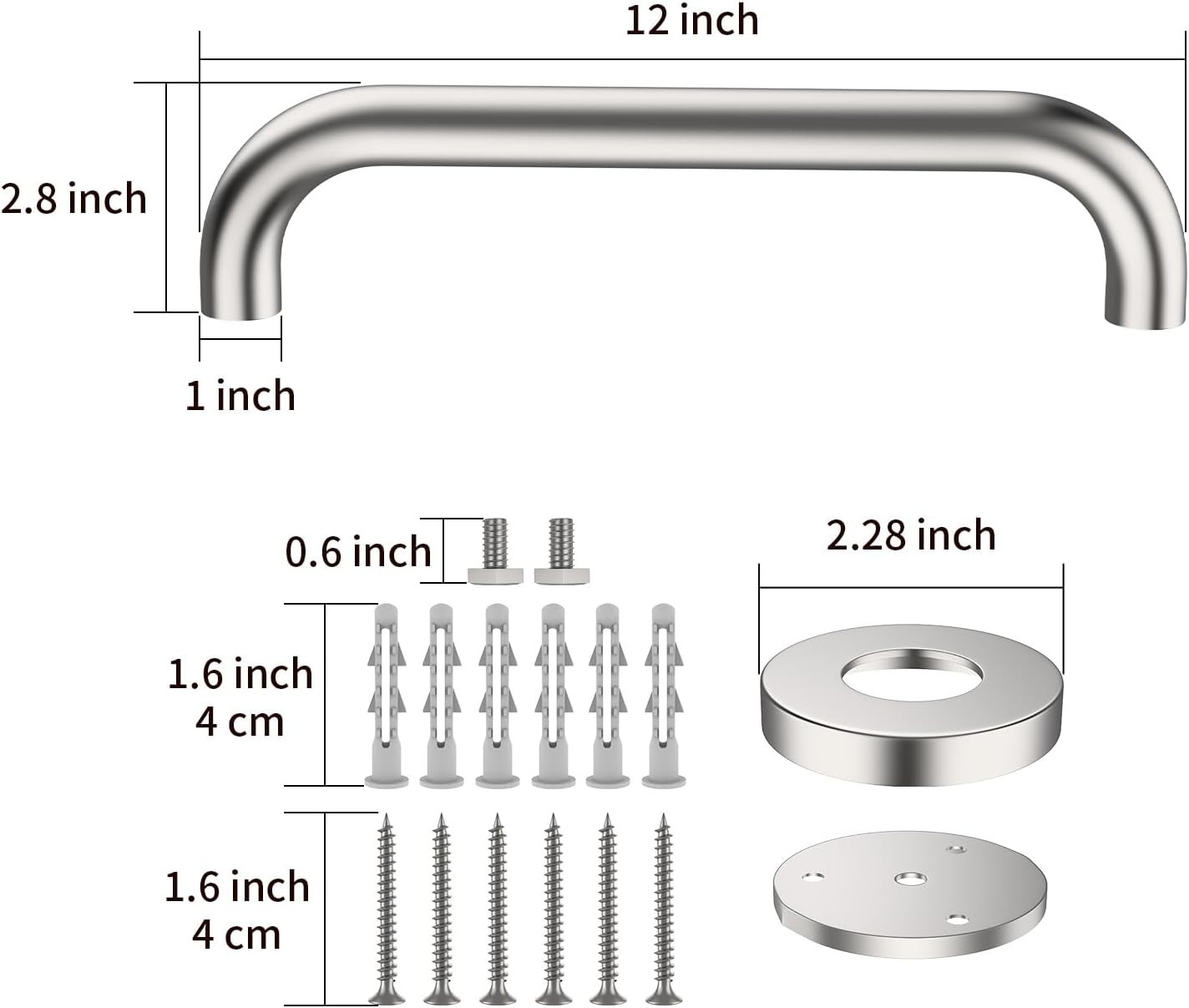 Stainless Steel Shower Grab Bar, Shower Handle, Bathroom Balance Bar - Safety... thumbnail 4