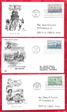 Three 1st Day Covers  From 1950s ( Scotts #s 1000, 1001, & 1005 )      L-120