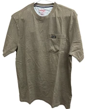 Wrangler Men's Brown Short Sleeve Classic Fit Pocket Tee T-Shirt US Size Large