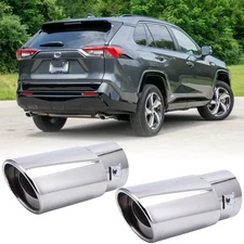 Stainless Steel Exhaust Pipe Tip Bevel Tail Muffler For Toyota RAV4 XLE 2019-22