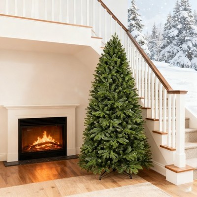 6 ft Artificial Slim Christmas Tree Classic Spruce Xmas Tree 1032 PE&PVC Tips
