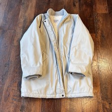 JC Penney Windsor Bay Insulated Jacket Mens Medium Beige Vintage 80s Hooded