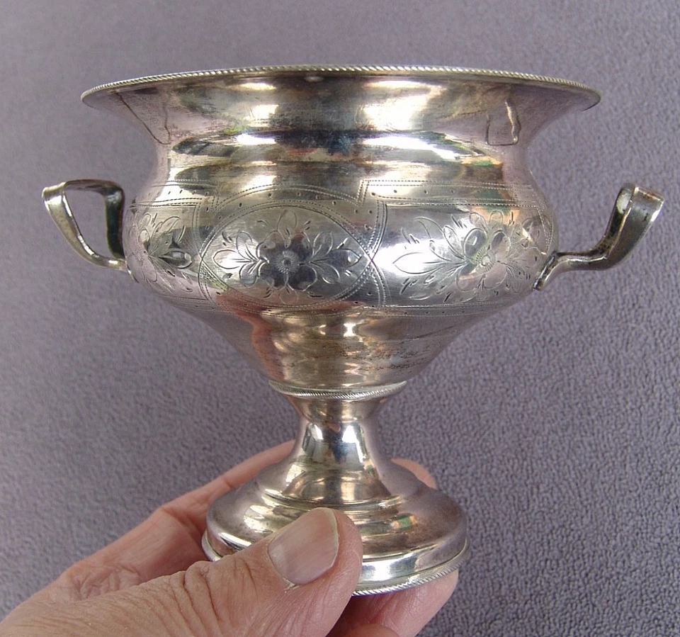 ANTIKE RUSSISCHE / ZARENZEIT 84 SILBER ZOLOTNIKI ZUCKER SCHALE, DATIERT 1882 - Bild 3 von 4