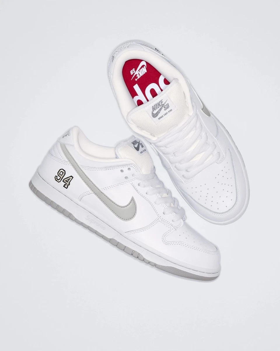 Las mejores ofertas en Supreme x Nike Dunk SB Low White Metallic