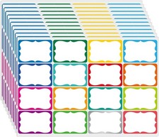 400 Pcs Name Tag Stickers, 3"x 2", 16 Colorful Name Tags, Name Labels for