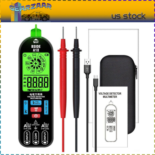 Smart Digital Multimeter Tester Rechargeable Electrical Voltmeter AC DC Bylkktcd