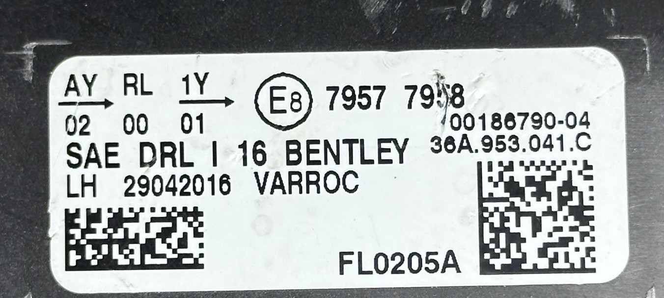 15-20 BENTLEY BENTAYGA LED FRONT LEFT DRIVER TURN SIGNAL DRL LAMP 36A953041C OEM