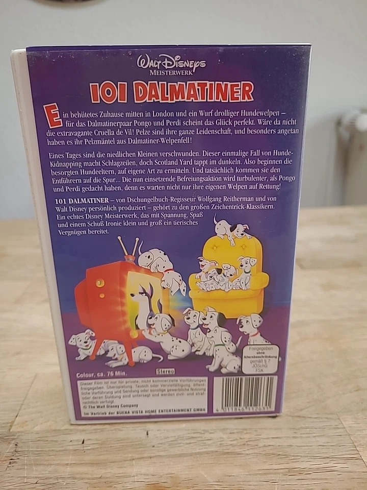 Walt  Disney Video Originale Cassette 101 Dalmatiner mit Pongo und PERDI (2) - Bild 2 von 3