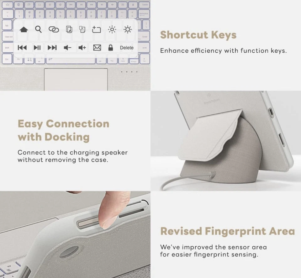 EIP Magnetix Keyboard Case for Google Pixel Tablet 11 inch (2023), White - Image 4 of 4