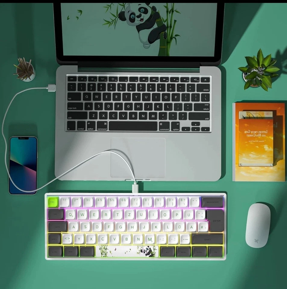 MIHIYIRY 60% Wired Gaming Keyboard RGB Backlit Compact Gaming Keyboard RedSwitch - Image 3 of 4