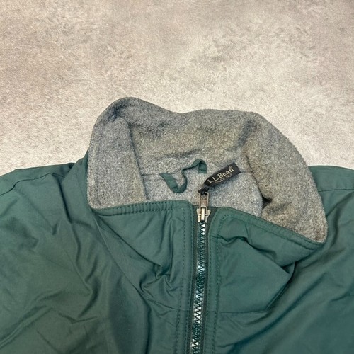 L.L Bean Bomber Jacket Mens 2XL Vintage Full Zip Fleece Lined Coat, Green - Picture 5 of 10