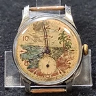 VINTAGE MEN'S EARLY MECHANICAL WATCH "POBEDA"(VICTORY)  WITH HAND PAINT DIAL