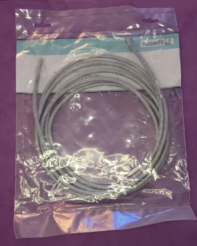 (4) PANDUIT UTPCH10GYY CAT5E 8 CONDUCTOR PATCH CORD 10FT GRAY *NEW* - Image 2 of 3