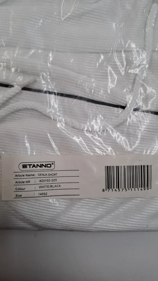 Stanno Genua Short White/Black Men's Shorts Various Sizes T2750 D91 - Image 2 of 4