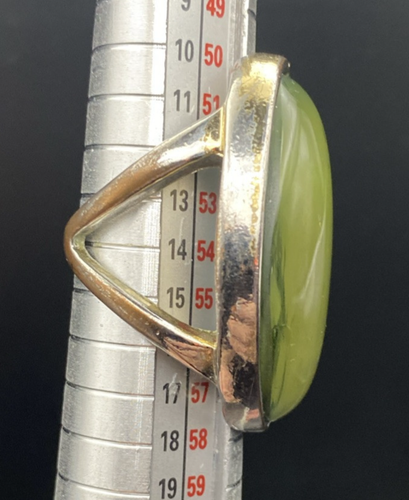Australian Triplet Opal Ring Gemstone Silver Tone Sz 7.5 Unisex Split Shank LOOK - Picture 7 of 9