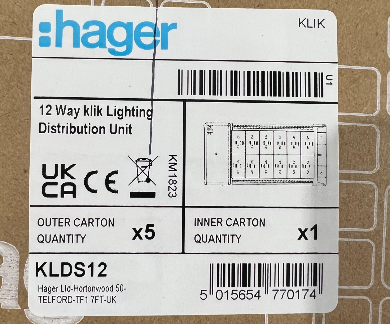 2 x Hager Klik KLDS12 Marshalling Box 12 Way Klik Lighting