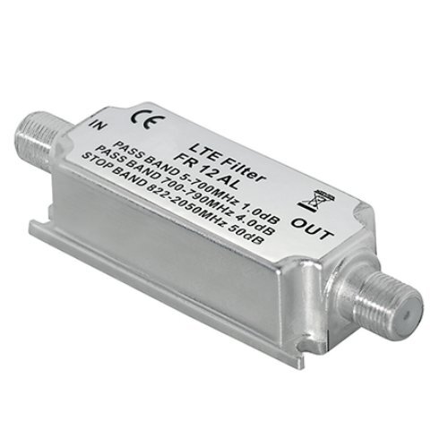 LTE Sperrfilter mit DC-Durchgang 4G HD DVB-T2 50 dB F-Buchse/F-Buchse - Afbeelding 1 van 2