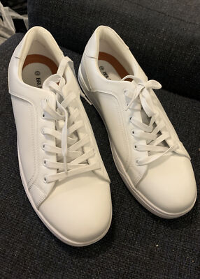 New Andrew Marc White Vegan Leather Sneaker Shoes Men display picture 1