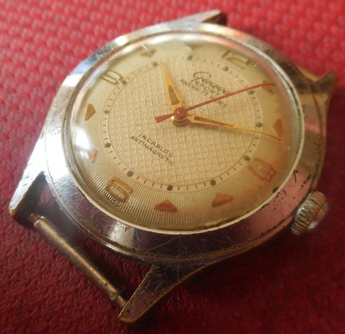 Vintage 1950s GENEVA 17 Jewels Swiss Military Watch Running Wristwatch