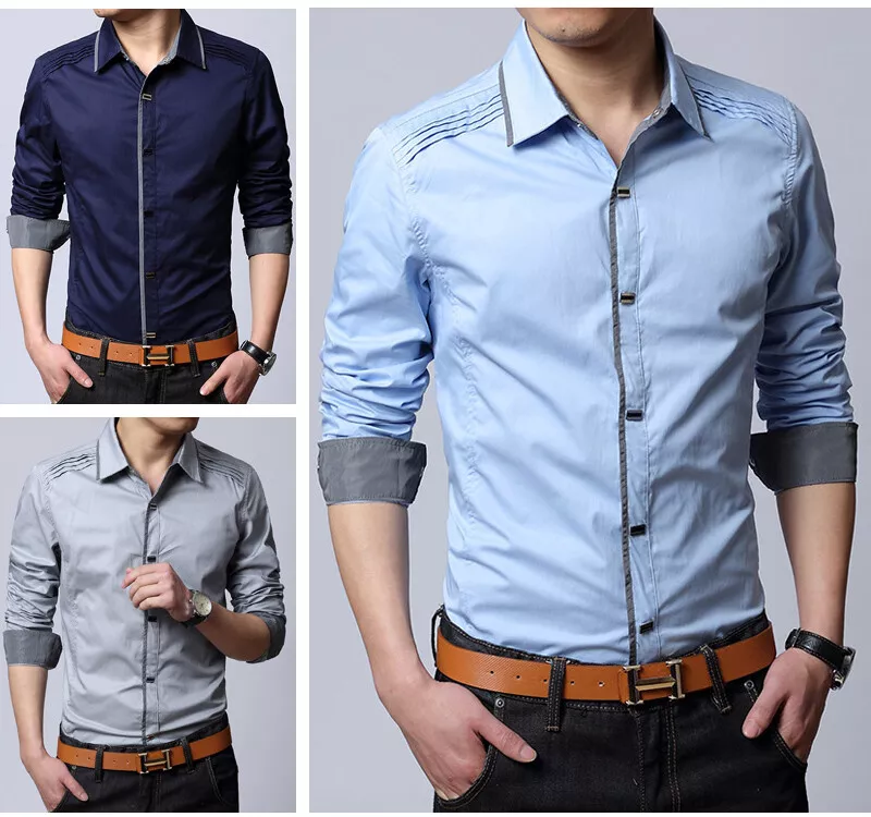Slim fit business casual shirts sale