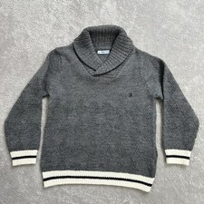 Mayoral Boy's Preppy Wool Blend Pull Over Long Sleeve Sweater Neck Size 4 Gray