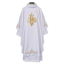 White Chasubles, Sorrento Collection Chasuble and Stole, White Chasuble Vestment