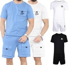 Gym King Short Set T Shirt Mens Tracksuit Casual Slim Fit Summer Twin Suit Tee