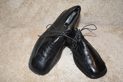 Paolo De Marco Crocodile Oxford Dress Shoes Paolo De Marco Oxford Derby Men 11.5M Shoes Red Leather  main image 4