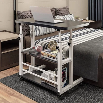 Height Adjustable Laptop Table Sofa Bed Tray Computer Notebook Desk Trolley