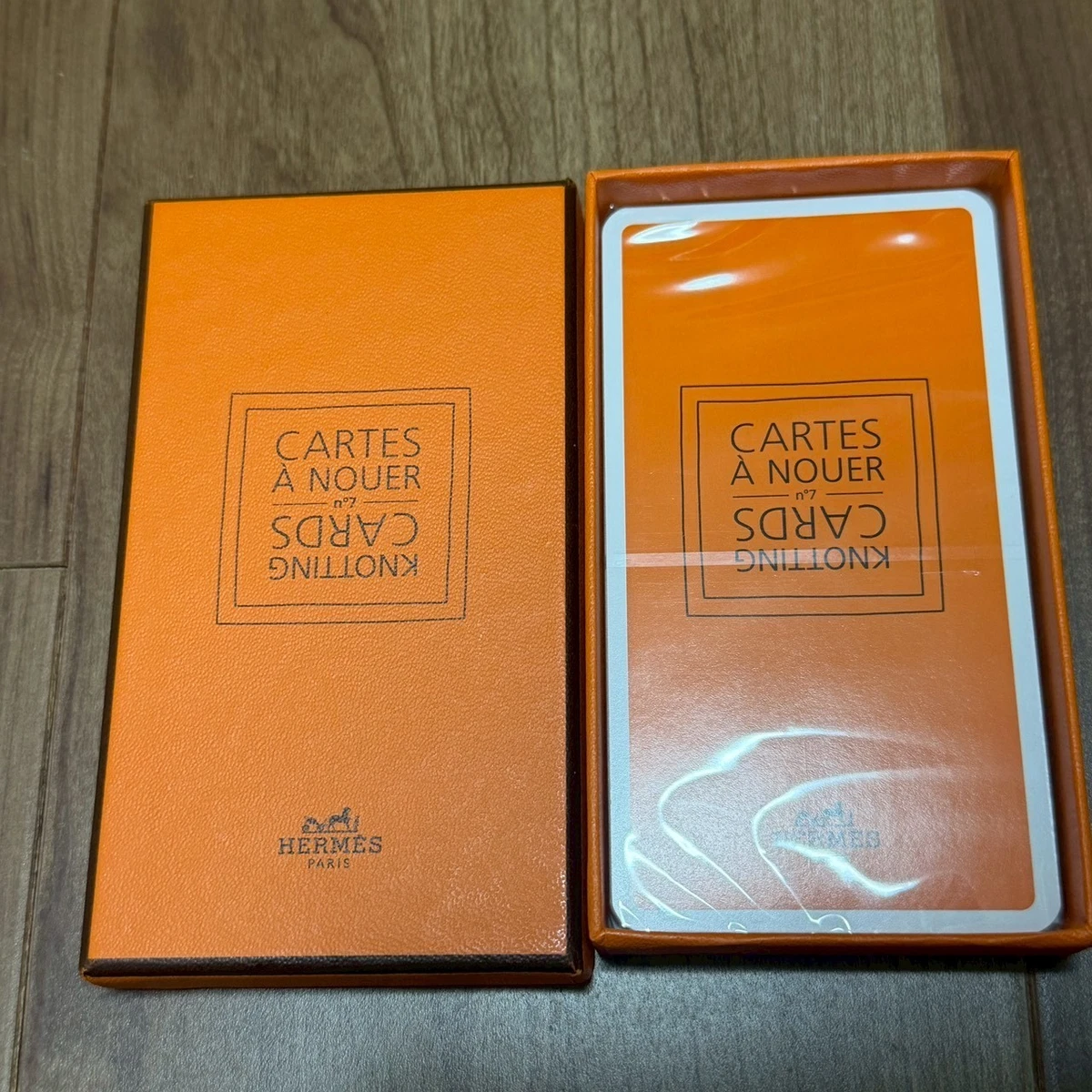 HERMES 箱　CARTES A NOUER KNOTTING CARDS NM Hermes Scarf Knotting Cards Cartes a Nouer With Box Japan No.7