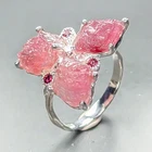 Jewelry gem Natural Tourmaline Ring 925 Sterling Silver Size 5.5 /R456176