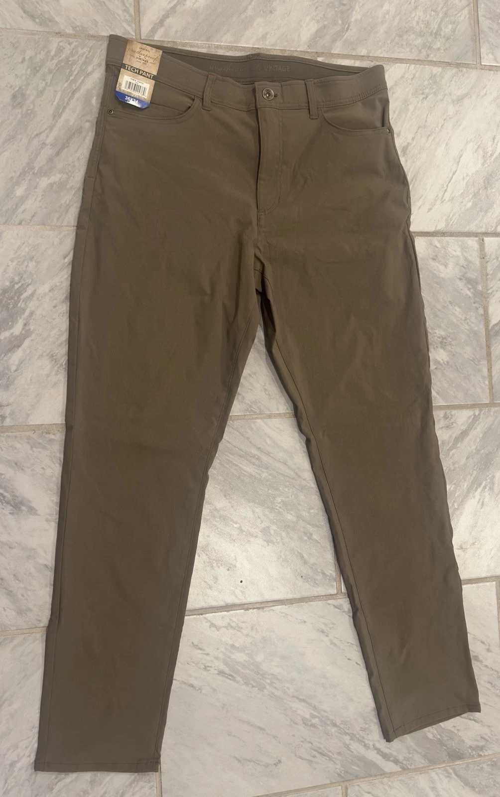 NWT Weatherproof Vintage Mens Tech Pant Tan Size 36Wx34L