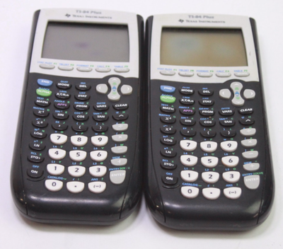 #ad #ad Lot of 2 Texas Instruments TI 84 Plus Graphing Calculators Black Pressure Spots $59.95