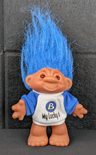 1986 "B MY LUCKY - Lucky Bingo Troll" - 5" DAM Troll Doll with Blue Hair