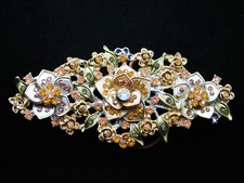 RH15103 REALLY NICE  FLORAL ORNAMENTAL  MULTI-COLOR CRYSTALS FASHION BUCKLE