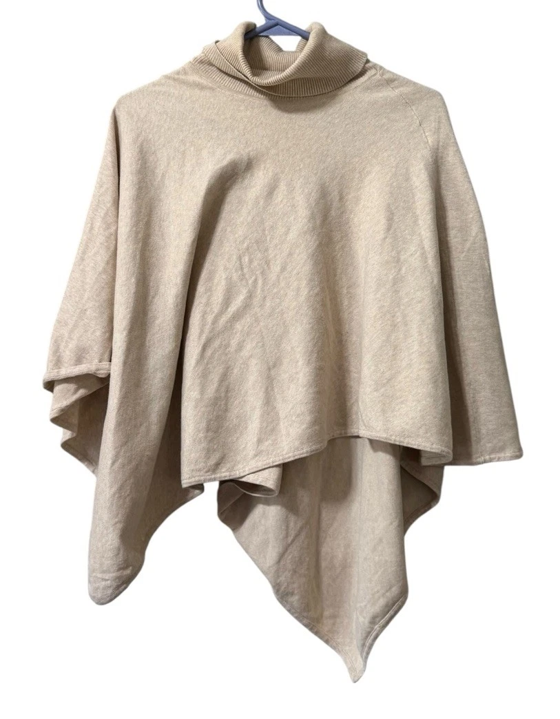 Duluth Sweater Womens One Size Ivory Poncho Cape Cowl Neck Boho Cottagecore
