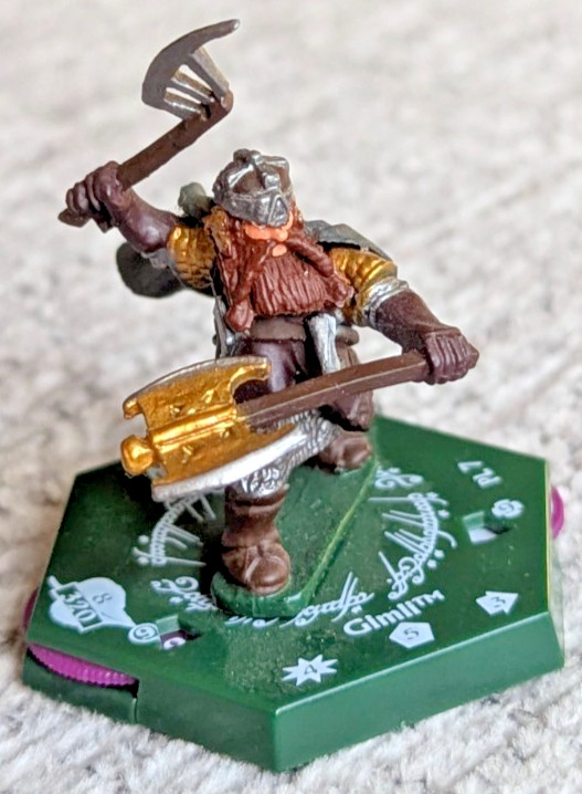 LotR Dwarf Gimli (PL7) (RARE) Lord of the Rings Tradeable Miniatures Game OOP