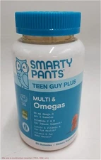 SmartyPants Teen Guy Plus Multivitamin & Omegas Gummies- 60ct EXP 03/2027
