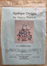 Nancy Pearson BALTIMORE BASKET #5 Appliqué Quilt Pattern