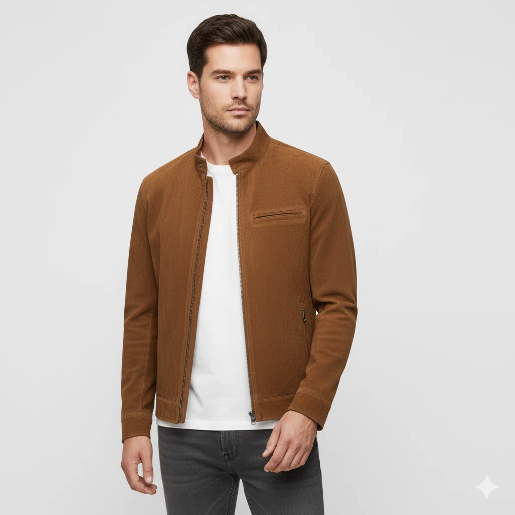 Men’s Brown Suede Leather Jacket – Casual Coat, Western jacket