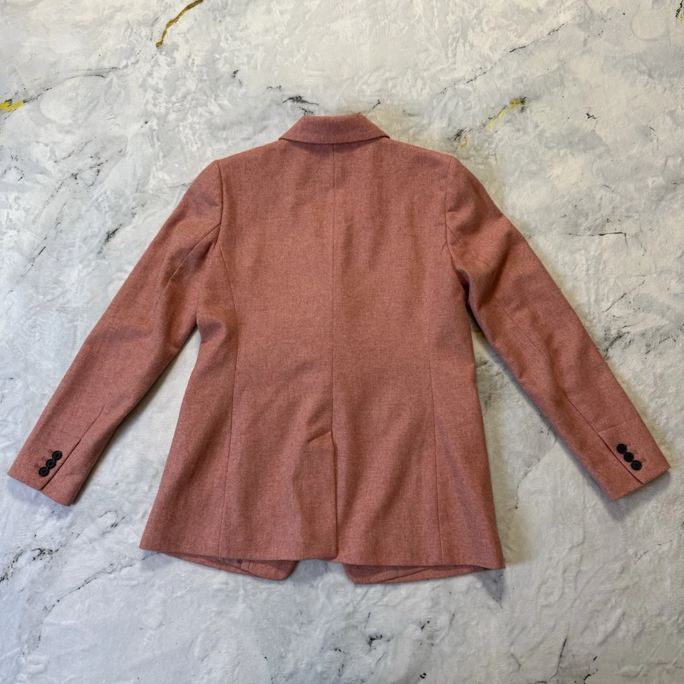 Blazer Ann Taylor Loft Mujer Talla 6 Rosa Mezcla Lana Doble Pecho Chaqueta Foto 2 de 4