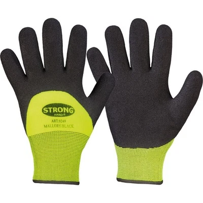 STRONGHAND Strick-Handschuhe MALLORY BLACK Nitril Winterhandschuh bis - 30° EN 388 EN 511